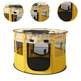 Maxbell Portable Pets Playpen Tent Detachable Cat Playpens for Indoor Camping Yellow