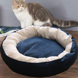 Maxbell Cat Bed Autumn Winter Washable Indoor Pet Cat Nest for Dog Kitten Pomeranian navy blue S
