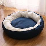 Maxbell Cat Bed Autumn Winter Washable Indoor Pet Cat Nest for Dog Kitten Pomeranian navy blue L