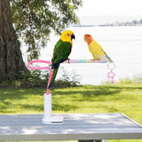 Maxbell Perch Stand Stable Sturdy Versatile Portable Parrot Stand for Indoor Outdoor Pink
