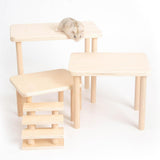 Maxbell Hamster Play Wooden Platform with Legs for Chinchilla Small Animals Lemmings S
