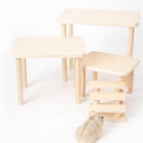 Maxbell Hamster Play Wooden Platform with Legs for Chinchilla Small Animals Lemmings S