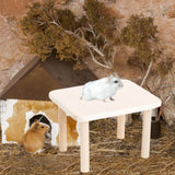 Maxbell Hamster Play Wooden Platform with Legs for Chinchilla Small Animals Lemmings L