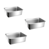Maxbell Cat Litter Box Stainless Steel Anti Splashing Open Top Large for Indoor Cats 39.5cmx29.5cm