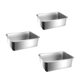 Maxbell Cat Litter Box Stainless Steel Anti Splashing Open Top Large for Indoor Cats 39.5cmx29.5cm