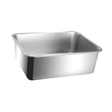 Maxbell Cat Litter Box Stainless Steel Anti Splashing Open Top Large for Indoor Cats 39.5cmx29.5cm