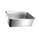 Maxbell Cat Litter Box Stainless Steel Anti Splashing Open Top Large for Indoor Cats 39.5cmx29.5cm