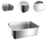 Maxbell Cat Litter Box Stainless Steel Anti Splashing Open Top Large for Indoor Cats 39.5cmx29.5cm