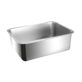 Maxbell Cat Litter Box Stainless Steel Anti Splashing Open Top Large for Indoor Cats 44.5cmx34.5cm