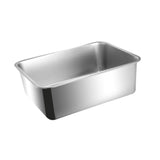 Maxbell Cat Litter Box Stainless Steel Anti Splashing Open Top Large for Indoor Cats 44.5cmx34.5cm