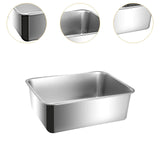 Maxbell Cat Litter Box Stainless Steel Anti Splashing Open Top Large for Indoor Cats 44.5cmx34.5cm