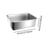 Maxbell Cat Litter Box Stainless Steel Anti Splashing Open Top Large for Indoor Cats 44.5cmx34.5cm