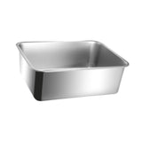 Maxbell Cat Litter Box Stainless Steel Anti Splashing Open Top Large for Indoor Cats 49.5cmx34.5cm