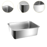 Maxbell Cat Litter Box Stainless Steel Anti Splashing Open Top Large for Indoor Cats 49.5cmx34.5cm