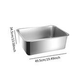 Maxbell Cat Litter Box Stainless Steel Anti Splashing Open Top Large for Indoor Cats 49.5cmx34.5cm