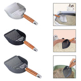 Maxbell Litter Scoop Equipment for Litter Box with Handle Useful Kitty Metal Scooper Silver
