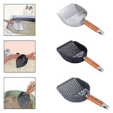 Maxbell Litter Scoop Equipment for Litter Box with Handle Useful Kitty Metal Scooper Silver