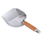 Maxbell Litter Scoop Equipment for Litter Box with Handle Useful Kitty Metal Scooper Silver