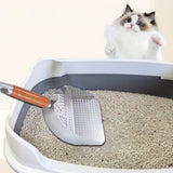 Maxbell Litter Scoop Equipment for Litter Box with Handle Useful Kitty Metal Scooper Silver