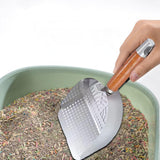 Maxbell Litter Scoop Equipment for Litter Box with Handle Useful Kitty Metal Scooper Silver