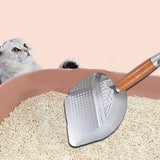 Maxbell Litter Scoop Equipment for Litter Box with Handle Useful Kitty Metal Scooper Silver