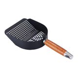 Maxbell Litter Scoop Equipment for Litter Box with Handle Useful Kitty Metal Scooper Black