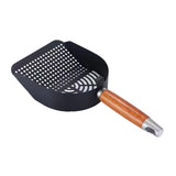 Maxbell Litter Scoop Equipment for Litter Box with Handle Useful Kitty Metal Scooper Black