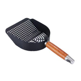 Maxbell Litter Scoop Equipment for Litter Box with Handle Useful Kitty Metal Scooper Black