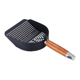Maxbell Litter Scoop Equipment for Litter Box with Handle Useful Kitty Metal Scooper Black