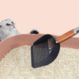 Maxbell Litter Scoop Equipment for Litter Box with Handle Useful Kitty Metal Scooper Black