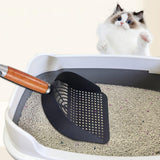 Maxbell Litter Scoop Equipment for Litter Box with Handle Useful Kitty Metal Scooper Black
