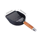 Maxbell Litter Scoop Equipment for Litter Box with Handle Useful Kitty Metal Scooper Black