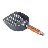 Maxbell Litter Scoop Equipment for Litter Box with Handle Useful Kitty Metal Scooper Gray