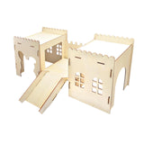 Maxbell Wooden Bunny Hideout Castle Sturdy Habitats for Hedgehog Gerbil Small Animal