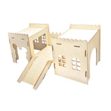 Maxbell Wooden Bunny Hideout Castle Sturdy Habitats for Hedgehog Gerbil Small Animal