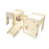 Maxbell Wooden Bunny Hideout Castle Sturdy Habitats for Hedgehog Gerbil Small Animal