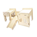 Maxbell Wooden Bunny Hideout Castle Sturdy Habitats for Hedgehog Gerbil Small Animal
