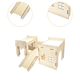 Maxbell Wooden Bunny Hideout Castle Sturdy Habitats for Hedgehog Gerbil Small Animal