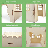 Maxbell Wooden Bunny Hideout Castle Sturdy Habitats for Hedgehog Gerbil Small Animal