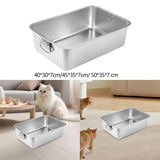 Maxbell Cats Litter Box Stainless Steel Non Stick Portable Sturdy Cat Toilet Sandbox S