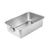 Maxbell Cats Litter Box Stainless Steel Non Stick Portable Sturdy Cat Toilet Sandbox L