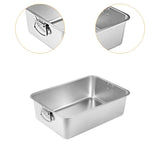 Maxbell Cats Litter Box Stainless Steel Non Stick Portable Sturdy Cat Toilet Sandbox L