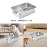 Maxbell Stainless Steel Cats Litter Tray Pet Supplies Small Animals Cat Potty Toilet M