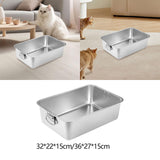 Maxbell Stainless Steel Cats Litter Tray Pet Supplies Small Animals Cat Potty Toilet M
