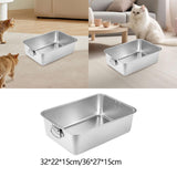 Maxbell Stainless Steel Cats Litter Tray Pet Supplies Small Animals Cat Potty Toilet M