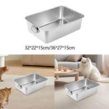 Maxbell Stainless Steel Cats Litter Tray Pet Supplies Small Animals Cat Potty Toilet M