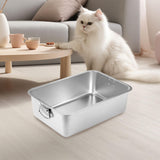 Maxbell Stainless Steel Cats Litter Tray Pet Supplies Small Animals Cat Potty Toilet L