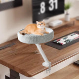 Cat Desktop Bed with Holder Bracket Soft Nest Bed for Tabletop Indoor Office