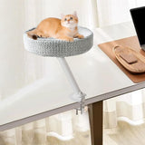 Cat Desktop Bed with Holder Bracket Soft Nest Bed for Tabletop Indoor Office