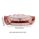 Maxbell 2 in 1 Cat Tunnel Bed Interactive Playing Hut for Small Animals Pets Ferrets Pink